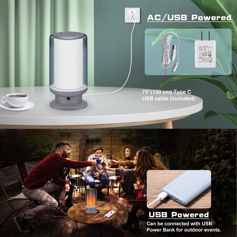 HONGUT LED Color Changing Table Lamps, Dimmable Bedside Lamp with