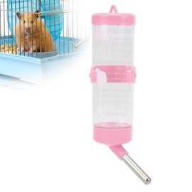 ANGGREK Agua de Conejillo de Indias, Dispensador Automático de Botellas de Agua para Hámster sin Goteo Bebedero para Hámster para Animales Pequeños (Rosa)