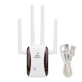 WiFi Range Extender 300Mbps 4 Antennas Wireless Signal Repeater Amplifier for Home Office Hotel 100‑240VUK Plug