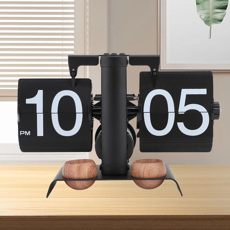 Digital Flip Clock 304 Stainless Steel Retro Battery Powered Mechanical