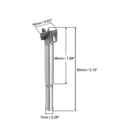 sourcing map Forstner Drill Bits 16mm, Tungsten Carbide Wood Hole Saw Auger Opener Woodworking Hinge Hole Drilling Boring Bit Cutter Gray with Case