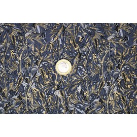 Pyrhan 100% Cotton Fabric by Rose & Hubble | Paisley with Leaves Printed Cotton Fabric by The Metre UK | 45 inches (114 cm) | Crafting Fabric & Dressmaking Fabric | Dress Fabric Material (Grey)