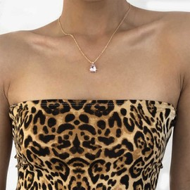 Allereya Vintage Crystal Emerald Pendant Necklace Drop Emerald Necklace Green Emerald Choker Necklace Gold Water Drop Necklace Jewellery for Women and Girls (Green), Zinc, No Gemstone