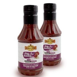 Fat Boy Hickman's BBQ Sticky Stuff Sauce PACK OF 2 - Perfect for Beef, Pork, Chicken, Pulled Pork and Ribs - Clean Ingredients, Gluten Free, No MSG & No High Fructose Corn Syrup - 19 oz (538 g)