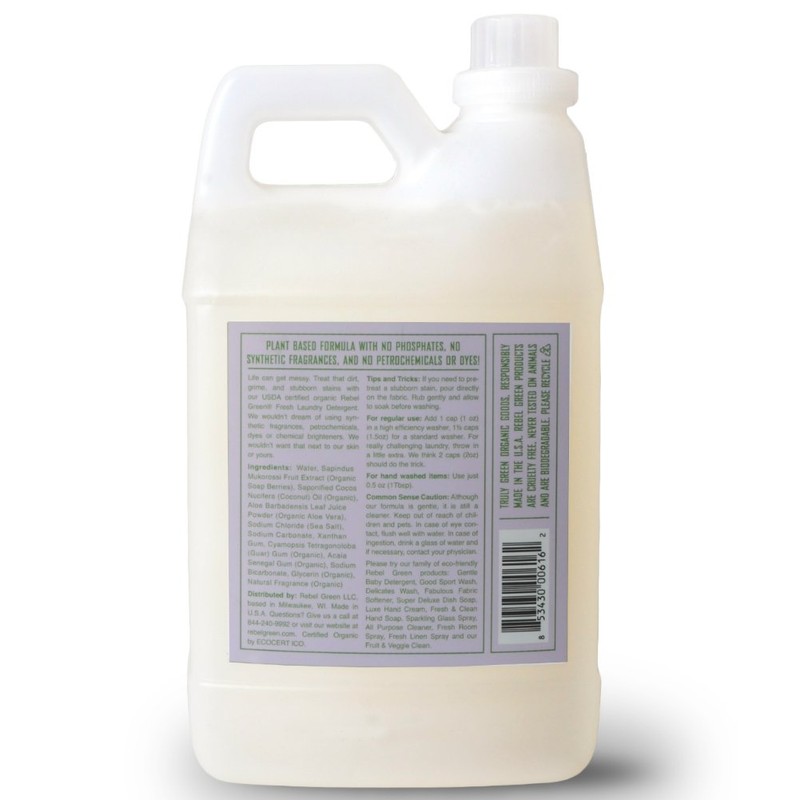 Rebel Green USDA Organic HE Liquid Fresh Laundry Detergent -