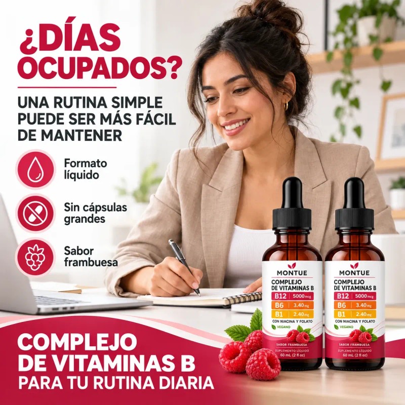Montue Líquido Vitamina B12, B6 Y B1, Suplemento Con Fórmula