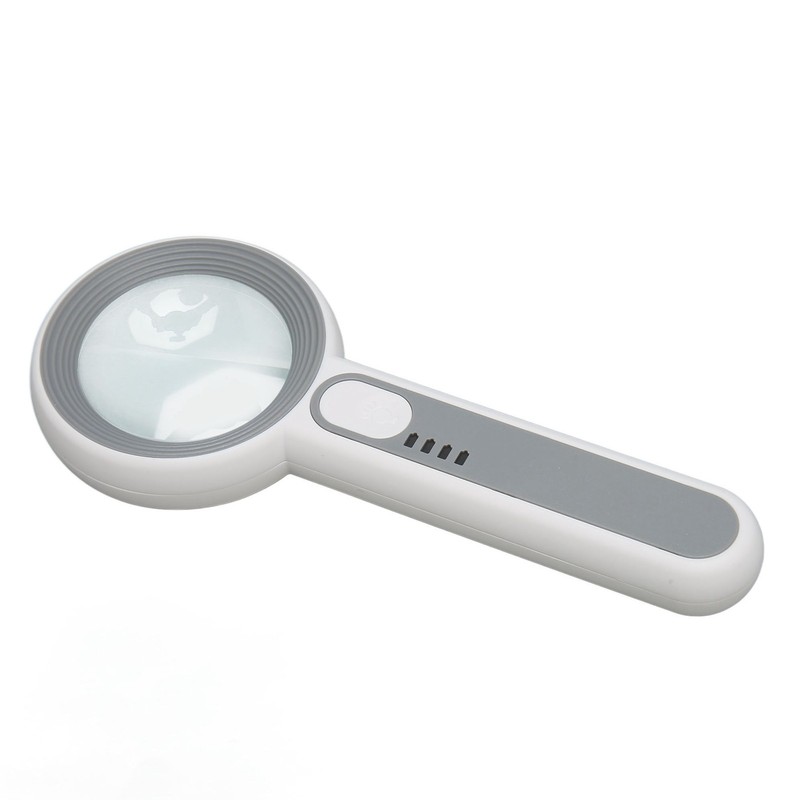 Handheld Magnifying Glass 5x Rechargeable Touch Control LED Light Handheld