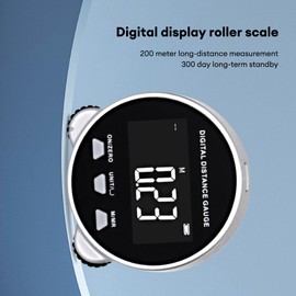 RTO05106 LCD Display Range Finder Digital Display Roller Ruler 199.999m Semiconductor Microprocessor Electronic Digital Distance Gauge Electronic Rolling Ruler for Measurement Long Standby Rechargeable Roller Ruler