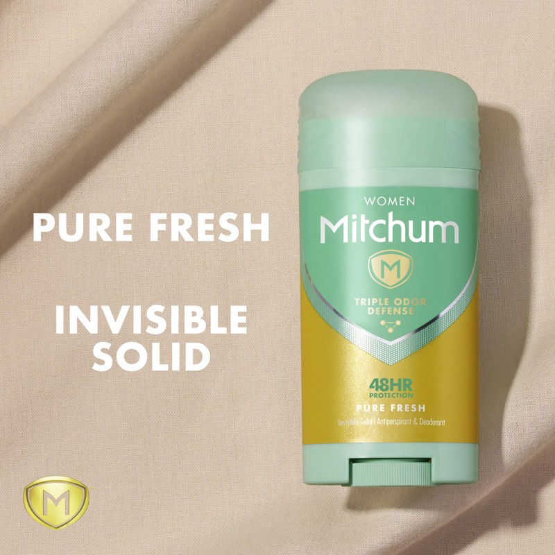 Mitchum Women Triple Odor Defense Invisible Solid Antiperspirant Deodorant, Pure