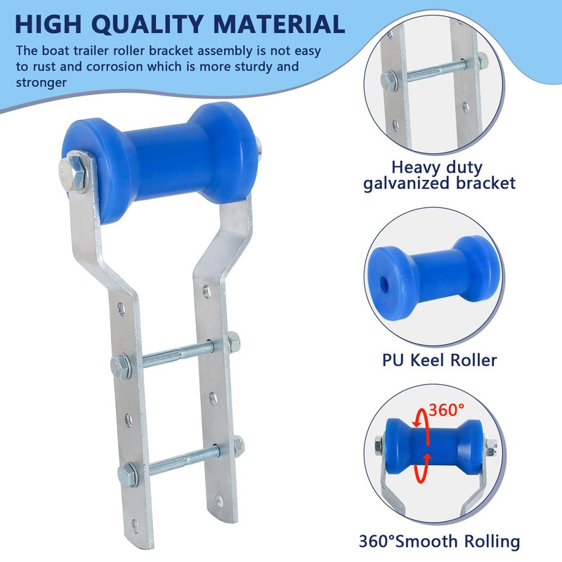 BALAVA 5inch Adjustable Keel Roller Assembly, Boat Trailer Rollers with