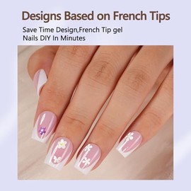 Misssix Uñas Postizas Francesas De Gel, 150 Unidades, Cortas, Cuadradas, Rosas, Sin Necesidad De Limar, Pre-Duraderas, Para Decoración De Uñas Diy, 15