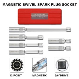 Unbranded 6PC 3/8"Dr. Magnetic Swivel Spark Plug Socket Set Include 9/16" 5/8" 13/16" 14mm