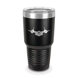 SR-71 Blackbird 30 oz Laser Engraved Polar Camel Stainless Steel Vacuum Insulated Tumbler w/Clear Lid skunk recon - Customizable - Black