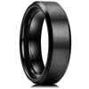 King Will 6mm Men's Black Wedding Ring - Brushed Matte