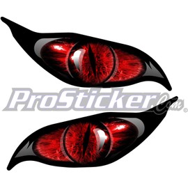 ProSticker 9024 (One Set) 5" X 12" Zombie Series Red Evil Eye Decal Sticker