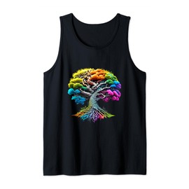 Celtic Tree of Life in Rainbow Colour Tree of Life Tank Top
