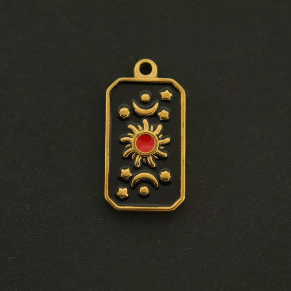 18k Sun and Moon Charm - Celestial Pendant - 18k