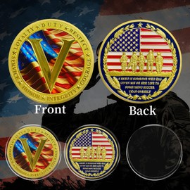 CHURYUML Military Challenge Coins Veterans Appreciation Coin Thank You for Your Service Military Commemorative Gifts for Men Women Soldiers Navy Army Thanksgiving Christmas Veterans Day Gifts