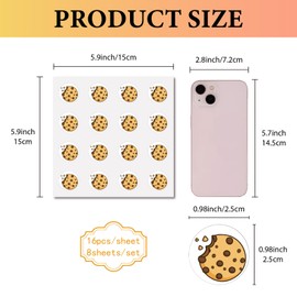 CREATCABIN 128 Stück Kekse Planer Aufkleber Helm Aufkleber Selbstklebend Wasserfest Runde Punkte Cartoon Aufkleber Massenetiketten Für Scrapbooking Basteln Kalender Wasserflaschen Laptop Gitarre 2.5cm