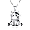 VONALA 925 Sterling Silver Cow Necklace for Women Cute Animal