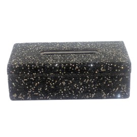 Bestbling Luxury Crystal Rhinestone Handmade Bling Decorative Tissue Holder Box Case (Black)