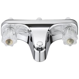 Off-Set Mobile Home Tub/Shower Faucet, Chrome Finish, Acrylic, 2-Handle Design