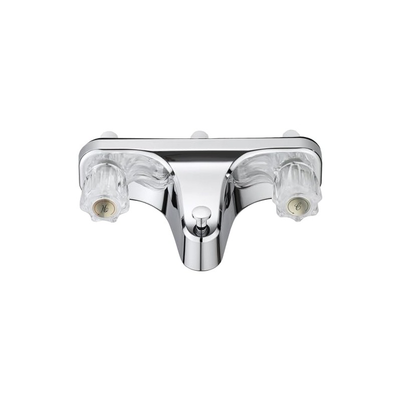 Off-Set Mobile Home Tub/Shower Faucet, Chrome Finish, Acrylic, 2-Handle Design
