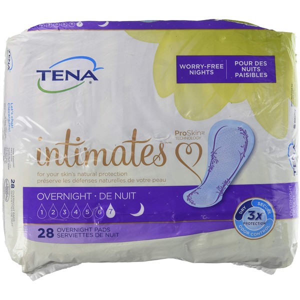 TENA Incontinence Pads, Overnight Absorbency, 28ct