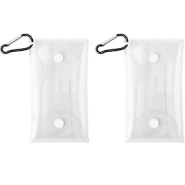Walk Bag, PVC Blind Case, Cartoon Pouch, Coin Transparent Key Case, Earphone Lipstick Small Storage Bag, 2 Pieces Transparent, Includes Buckle for Climbing, Convenient to Carry, transparent, Clear