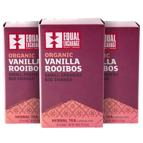 Equal Exchange Organic Vanilla Rooibos Tea, 20-Count (Pack of 3)