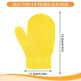 ONESING 12 Pairs Toddler Mittens Kids Knit Warm Mittens Children Solid Winter Gloves for Baby Girls Boys Multicolor1 4-6