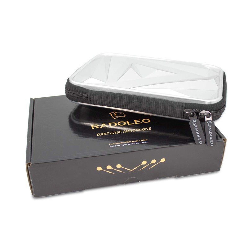 RADOLEO Arrow-ONE Steel-Silver Dart Case for 2 Players | for