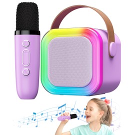Karaoke Machine for Kids Microphone Wireless Toys Gifts for Teen Girls Age 5-7 Birthday for Kids 4 5 7 9 6 8 10 Year Old Ideas (Purple)