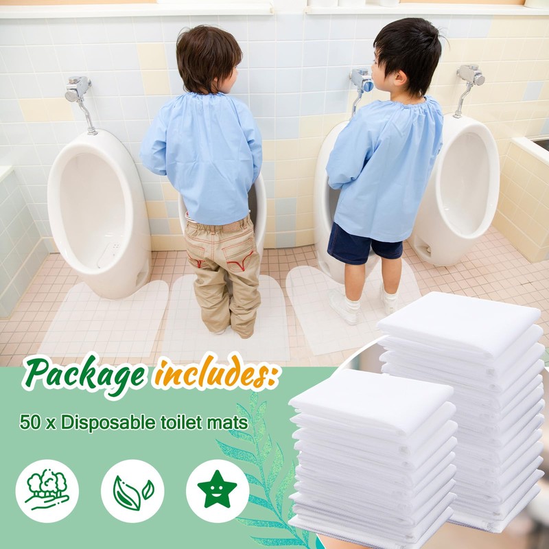 Drydiet 50 Pcs Disposable Toilet Mats 24 x 24 Inches