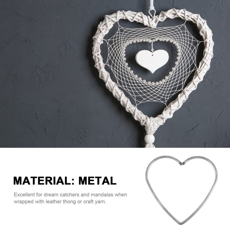 DECHOUS 9Pcs Metal Rings for Macrame, Heart Shape Dream Catcher