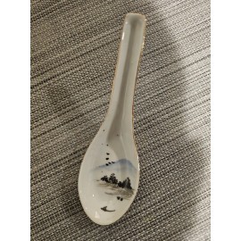 Vintage Chinese Hand Painted Soup Spoons