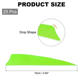 sourcing map Arrow Vanes Arrow Fletching 4" Shield Shape Turkey Feathers for Hunting DIY Shooting(Fluorescent Green, Pack of 25)