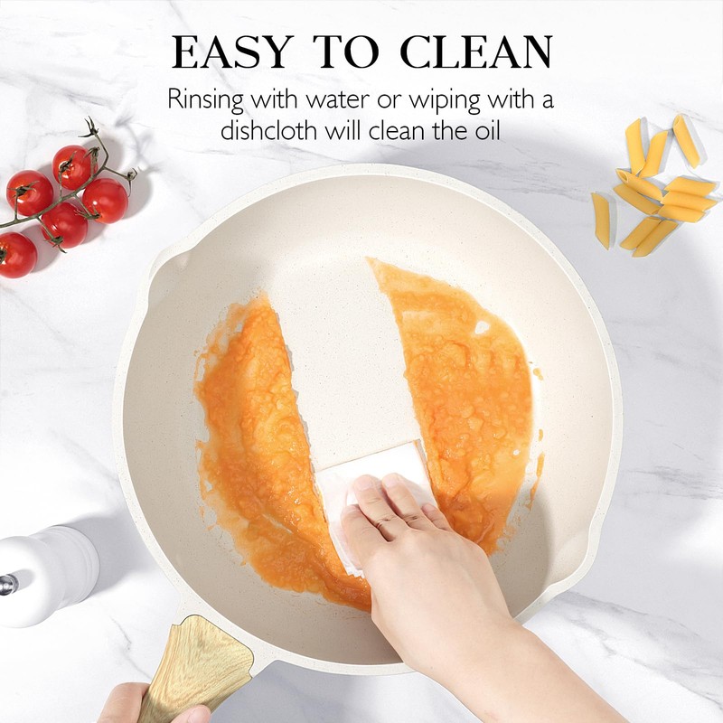 GiPP Nonstick Deep Frying Pan Skillet, 9.5" Saute Pan with