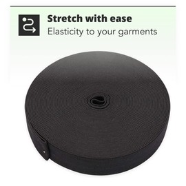 H&S Elastic 10 Meters Black Flat Waistband Sewing Elastic Ribbon Bands Sewing Craft Accessories