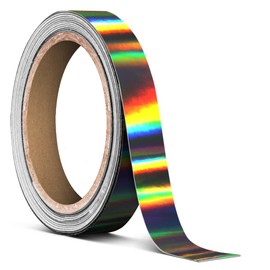 VViViD Black Holographic Lazer Chrome Air-Release Adhesive Vinyl Pinstripe Tape Roll (½ Inch x 20ft)
