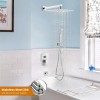 Senlesen Chrome Shower Faucet Set 12" Rainfall Head Combo Kit