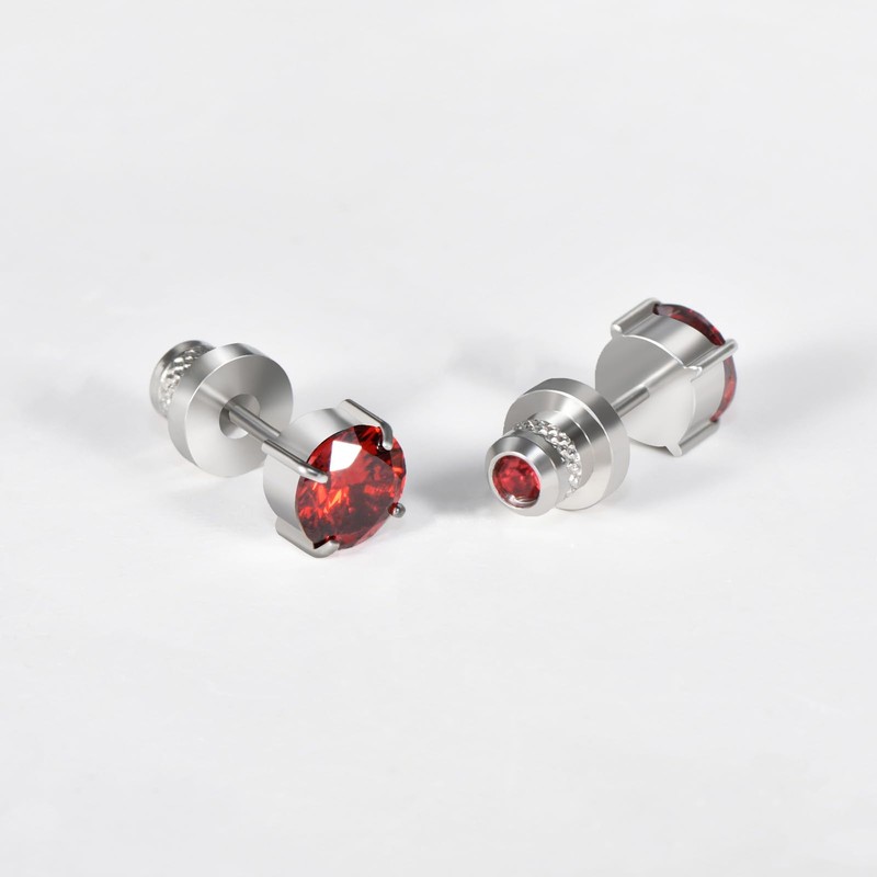Titanium Stud Earrings for Women Men, Hypoallergenic Double Side 5A