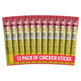 Lorissa's Kitchen Premium Free Range Chicken Jerky Snack Sticks 12-Pack: Chicka Boom Chicken Flavor, 8g Protein, Certified Free from Top 9 Allergens, Gluten-Free, Non-GMO, Zero Sugar, Keto, Paleo