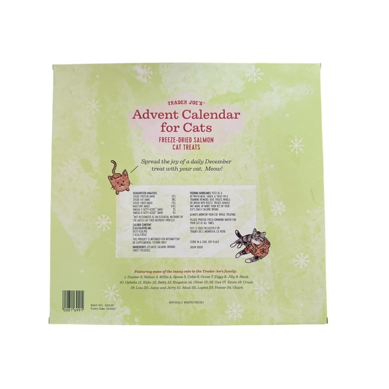 Trader Joe's Advent Calendar for Cats - Salmon and Dried,