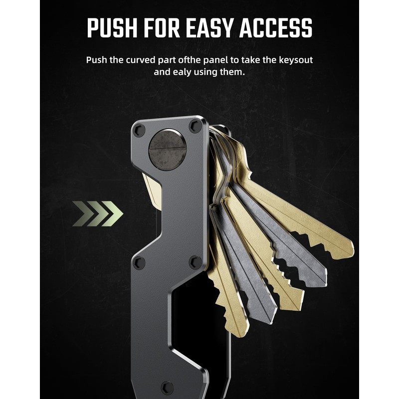 MINBERAND Key Organizer Compact Key Holder Metal Key Chain Minimalist