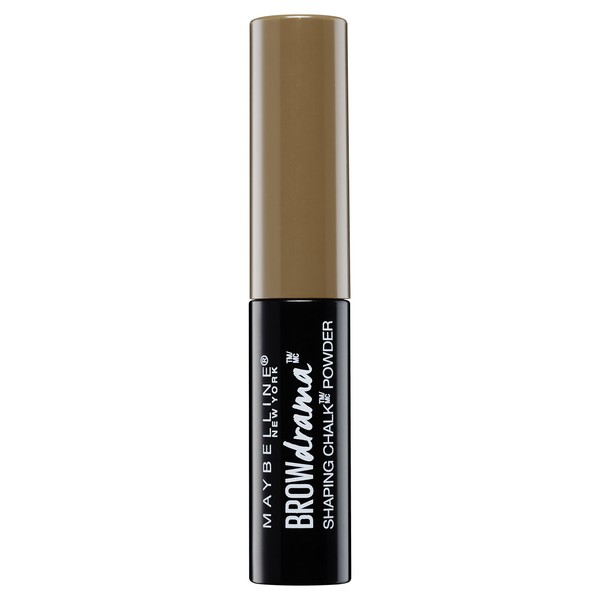 Maybelline Brow Drama Shaping Chalk Powder No. 120 Medium Brown, Velvet Eyebrow Powder for Natural, Distinctive Eyebrows with Soft Contours