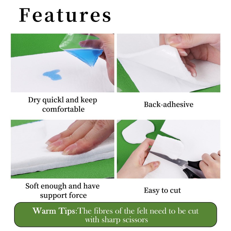 NEBRANCY Adhesive Felt Premium Grade, 1/4" x 6" x 2.5yd,