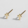 SAINT RAPHAËL Gold Cross Stud Earrings for Women, 18k Gold