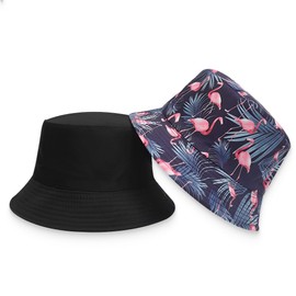 KUMSODE Women's Men's Fishing Hat Duck Hat Fishing Hat Fashionable Summer Hat Outdoor Fishing Hat Head Circumference 56-58 cm, Black flamingo