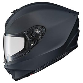 ScorpionEXO R420 Full Face Motorcycle Helmet with Bluetooth Ready Speaker Pockets DOT SNELL Solid (Matte Black - 2X)